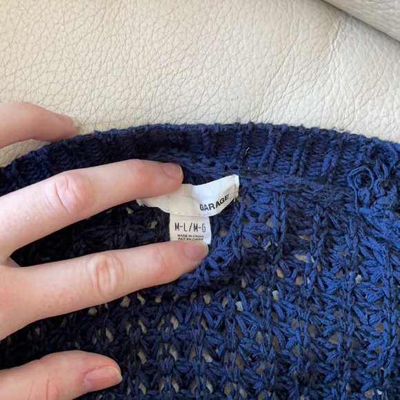 Garage oversized slouchy crochet cardigan blue - Picture 4 of 5